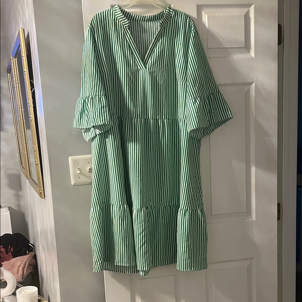 Green Striped Dress